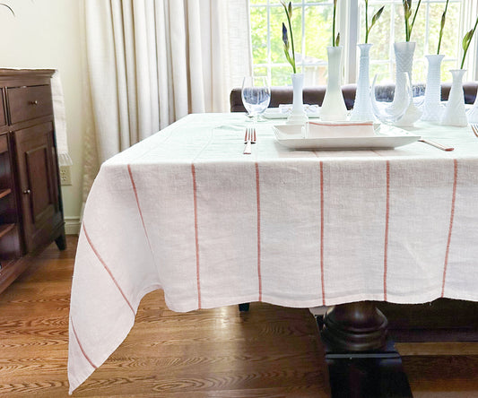 Linen Tablecloth - Striped Rectangle Tablecloth