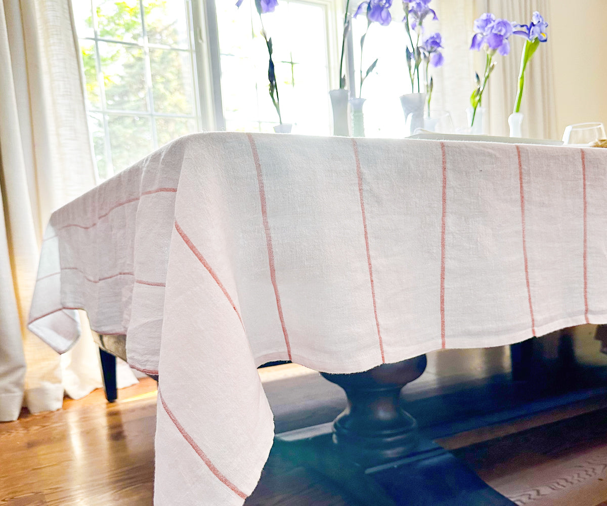 Linen Tablecloth - Striped Rectangle Tablecloth