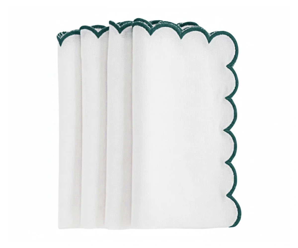 Scalloped Edge Napkins - Cut Work Napkin