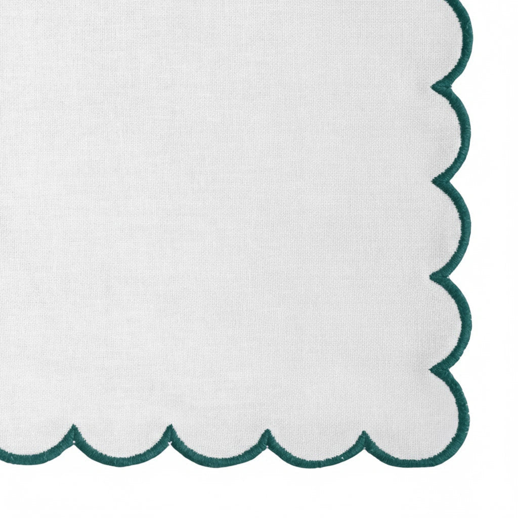 Green scallop napkins