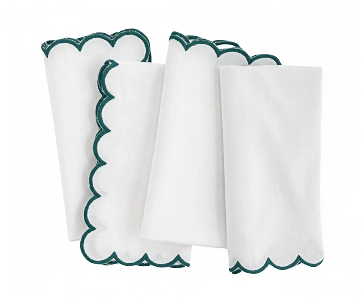 Scalloped Edge Napkins - Cut Work Napkin