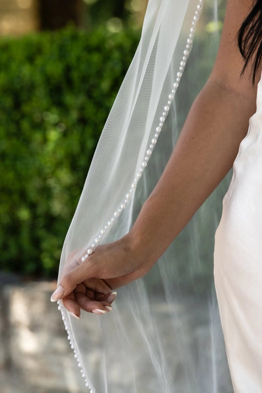 The Danni Pearl Lined Wedding Veil