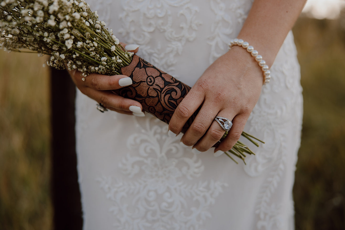 Leather Tooled Bouquet Wrap