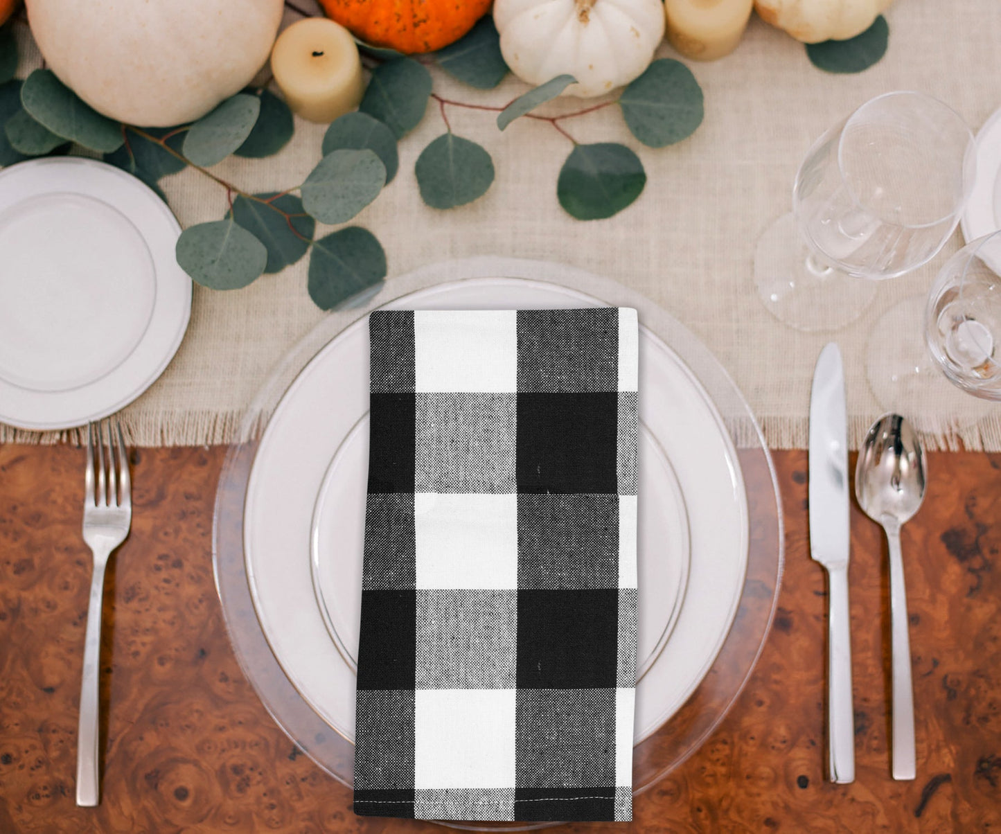 Cotton Napkins - Plaid Cloth Napkins