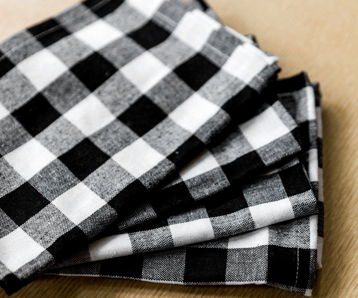 Black and White Checkered Napkins