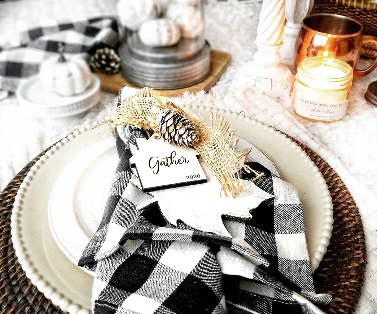 Black and White Checkered Napkins