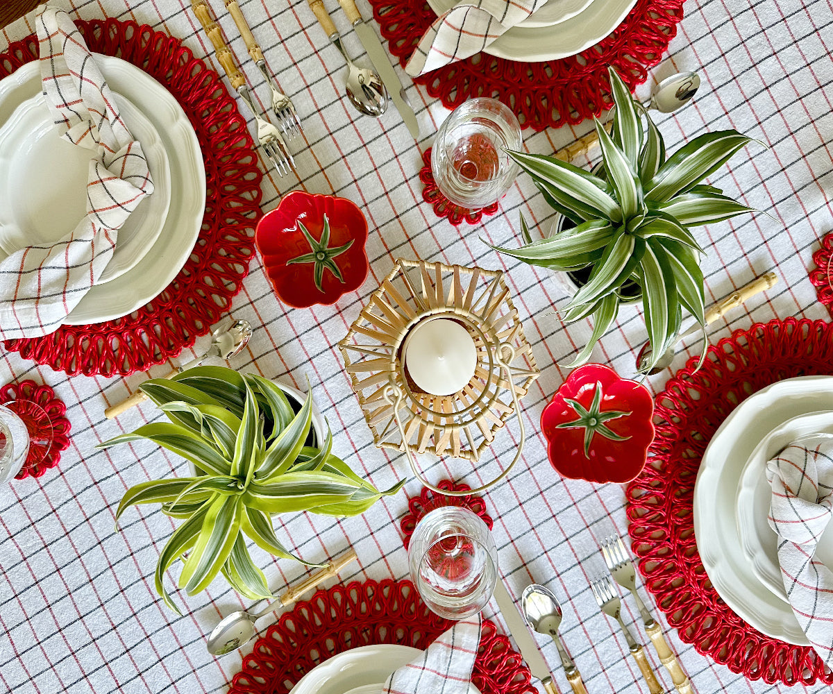 Linen Napkins - Grid Napkins Set of 4 & 8