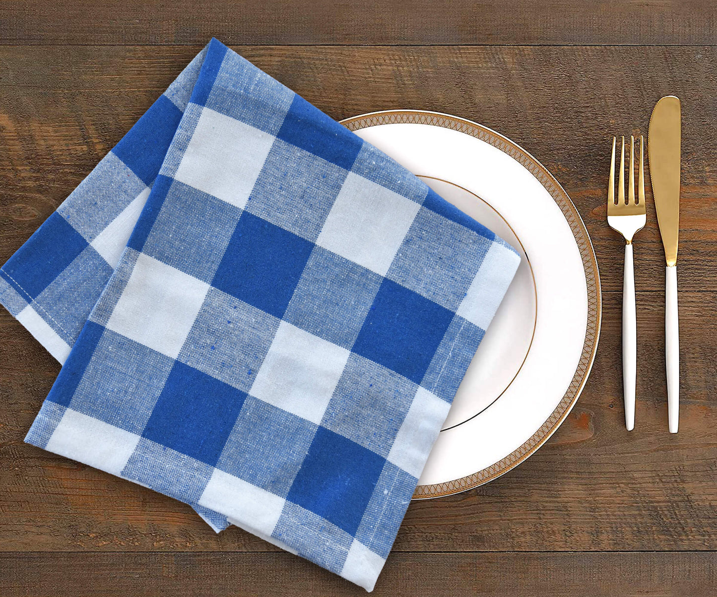 Cotton Napkins - Plaid Cloth Napkins