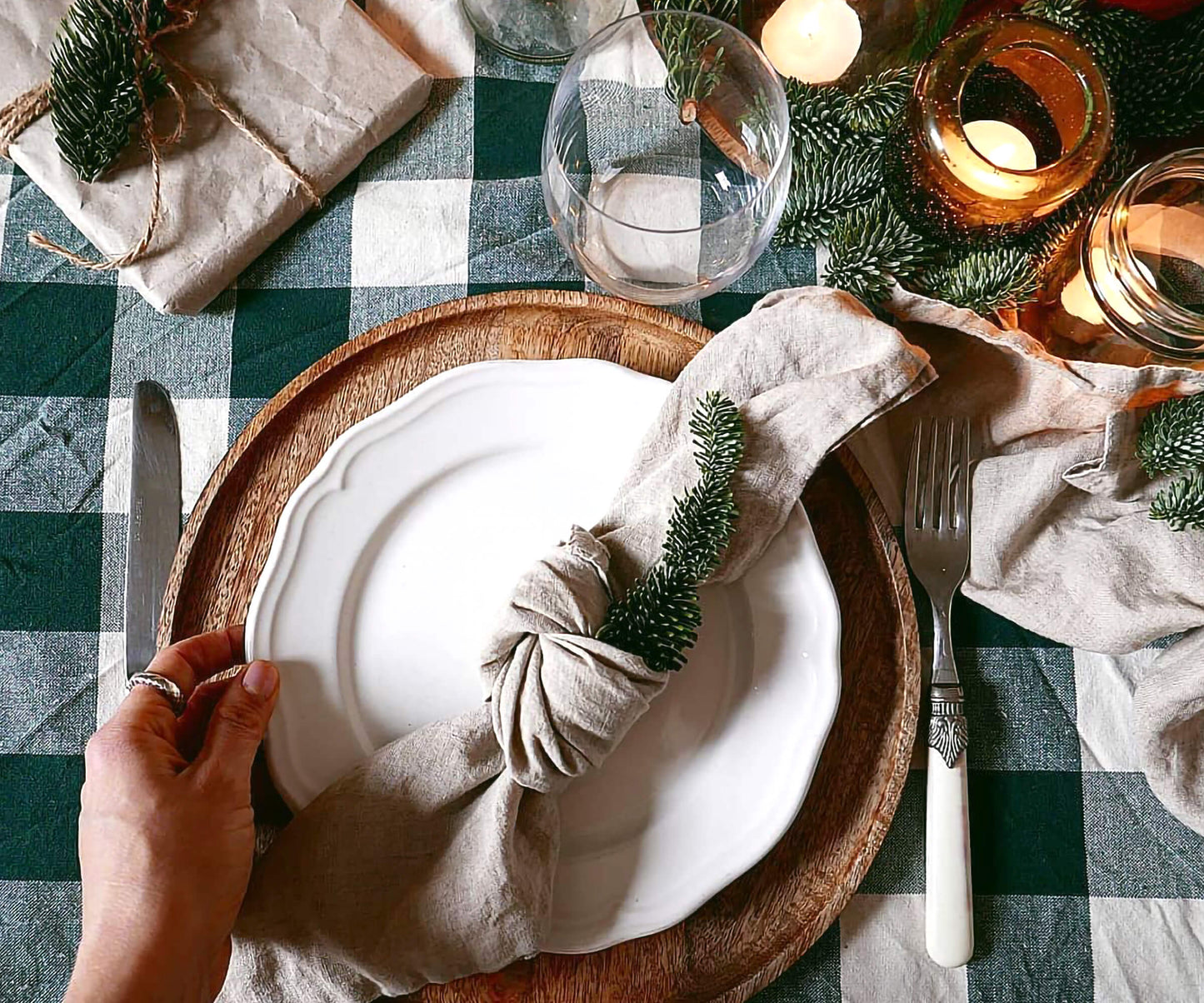 Green Checkered Tablecloth - Cloth Tablecloths