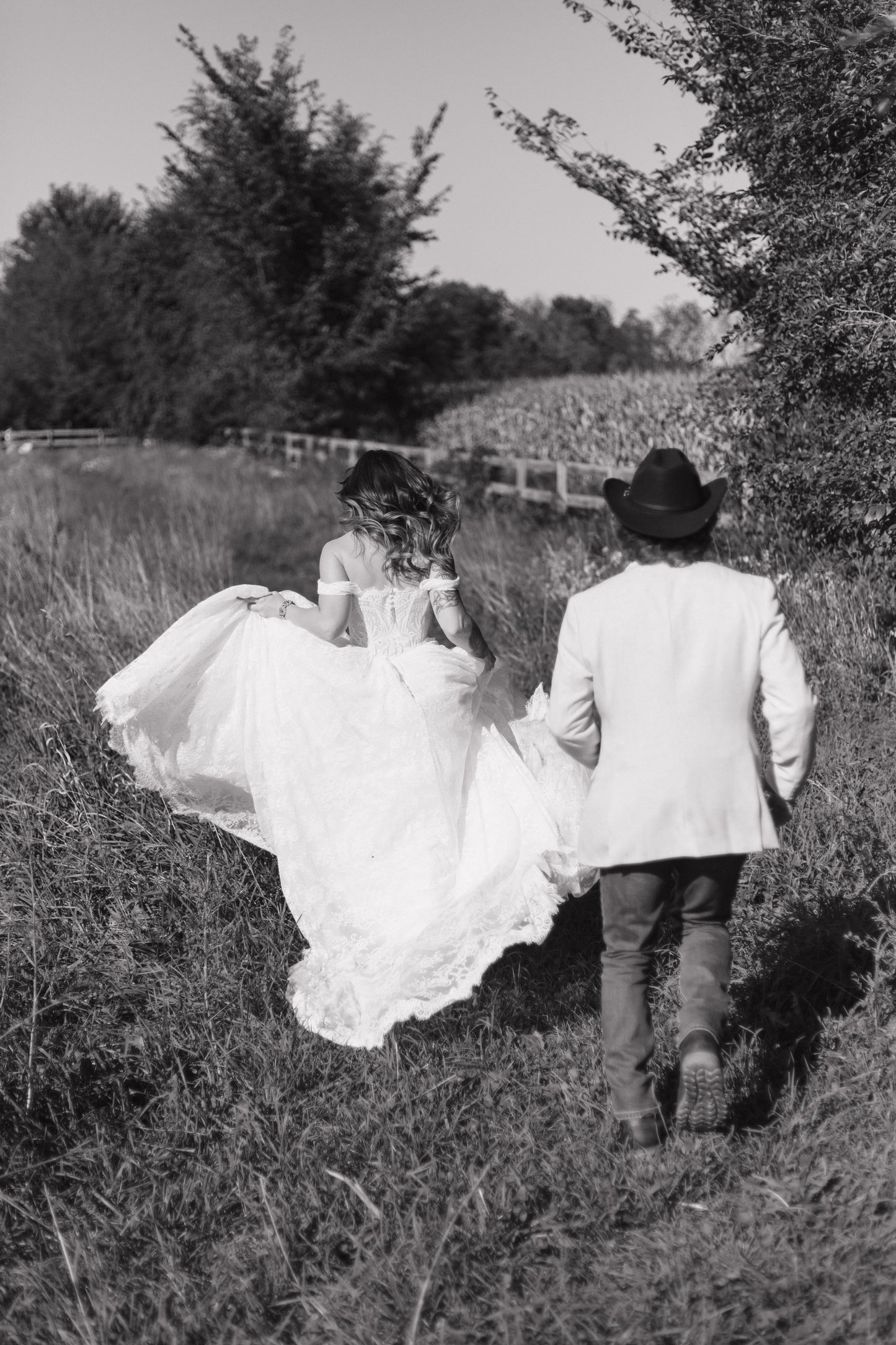 The Meredith Gown – Vintage Prairie Lace Wedding Dress with Basque Waistline
