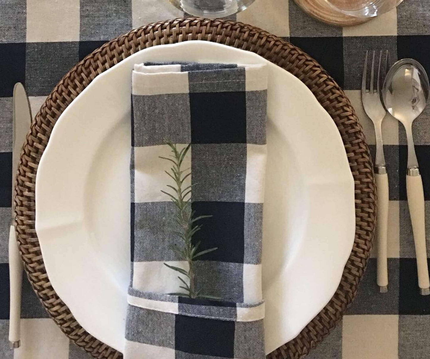 Cotton Napkins - Plaid Cloth Napkins