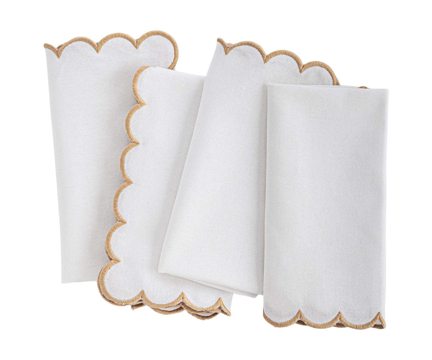 Scalloped Edge Linen Napkins