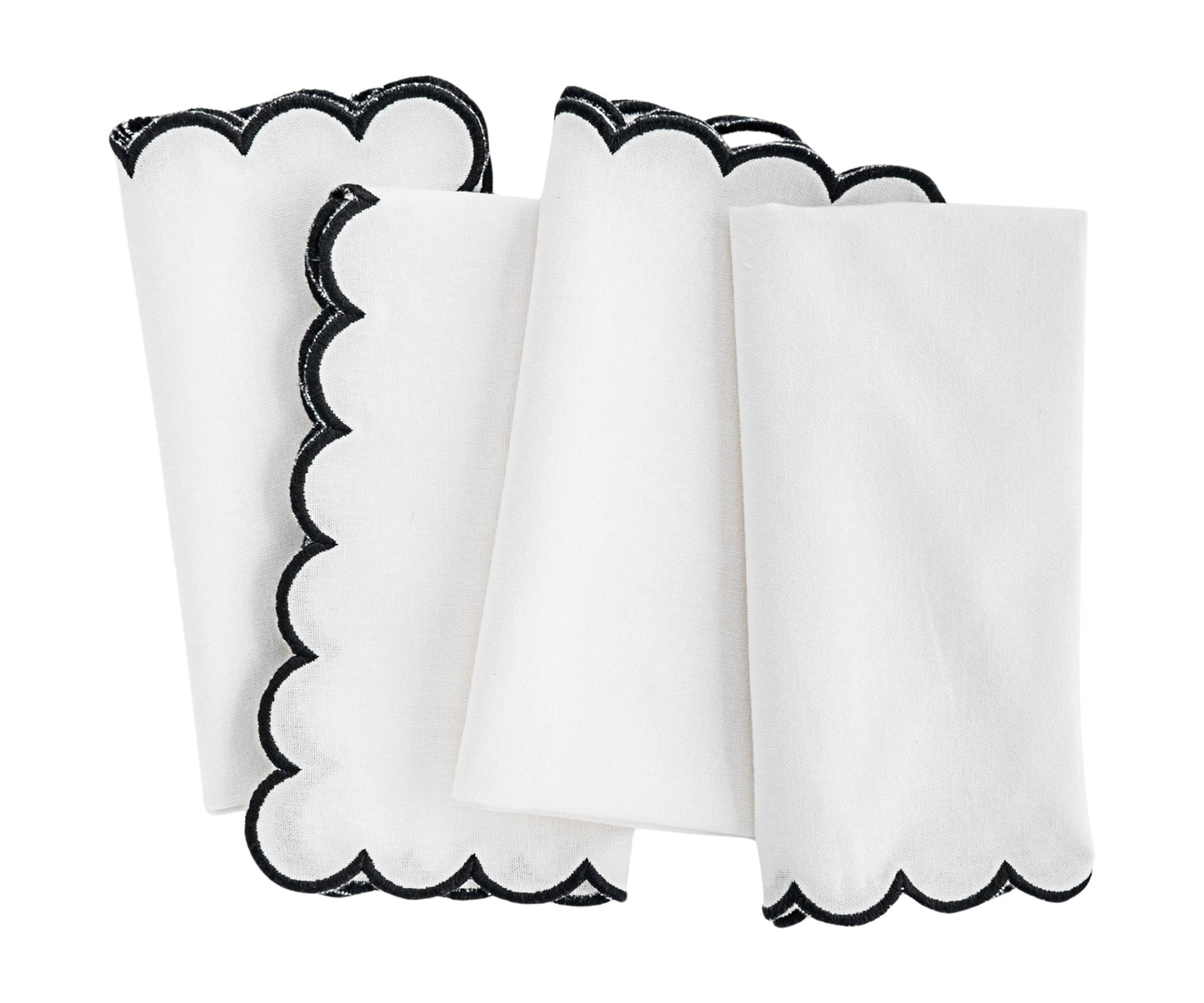 Scalloped Edge Linen Napkins