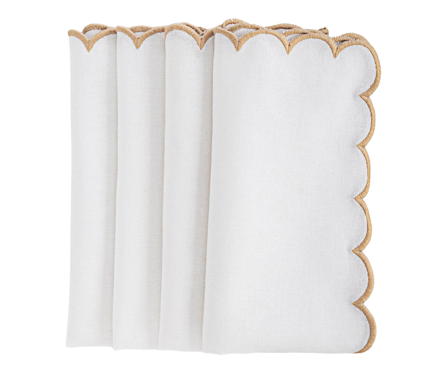 Scalloped Edge Linen Napkins