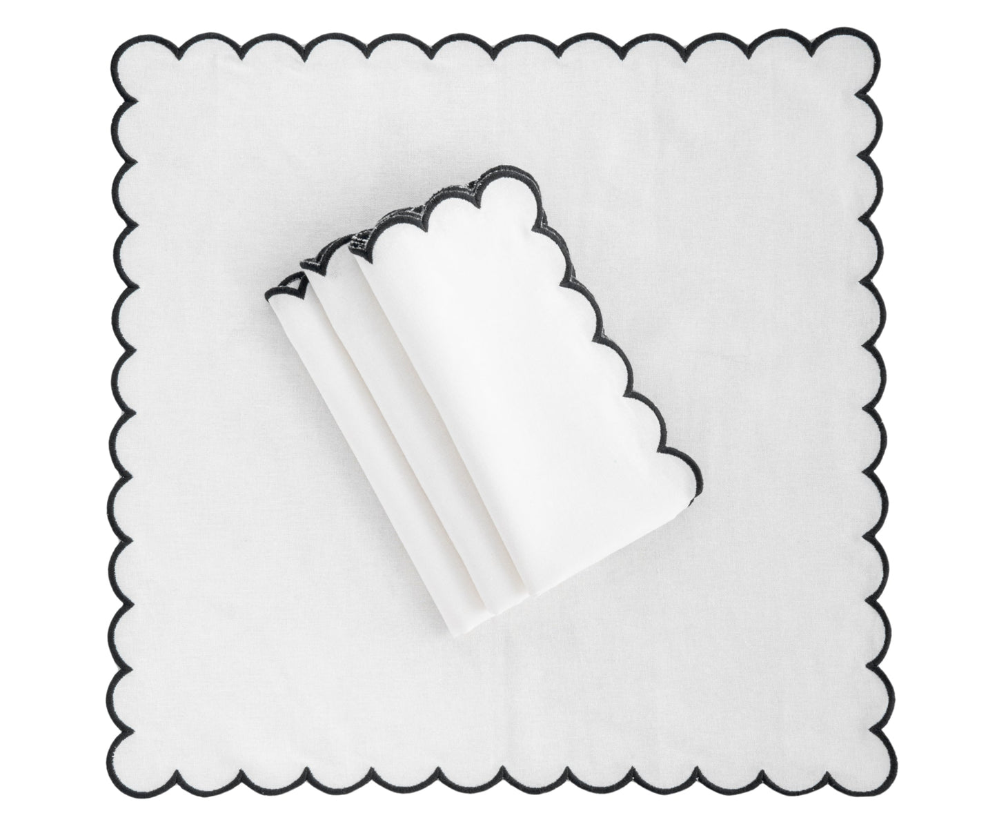 Scalloped Edge Linen Napkins