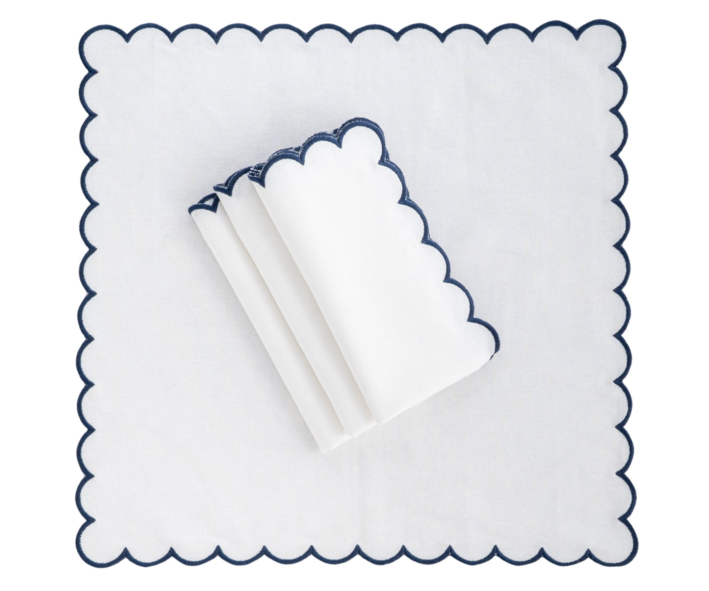 Scalloped Edge Linen Napkins