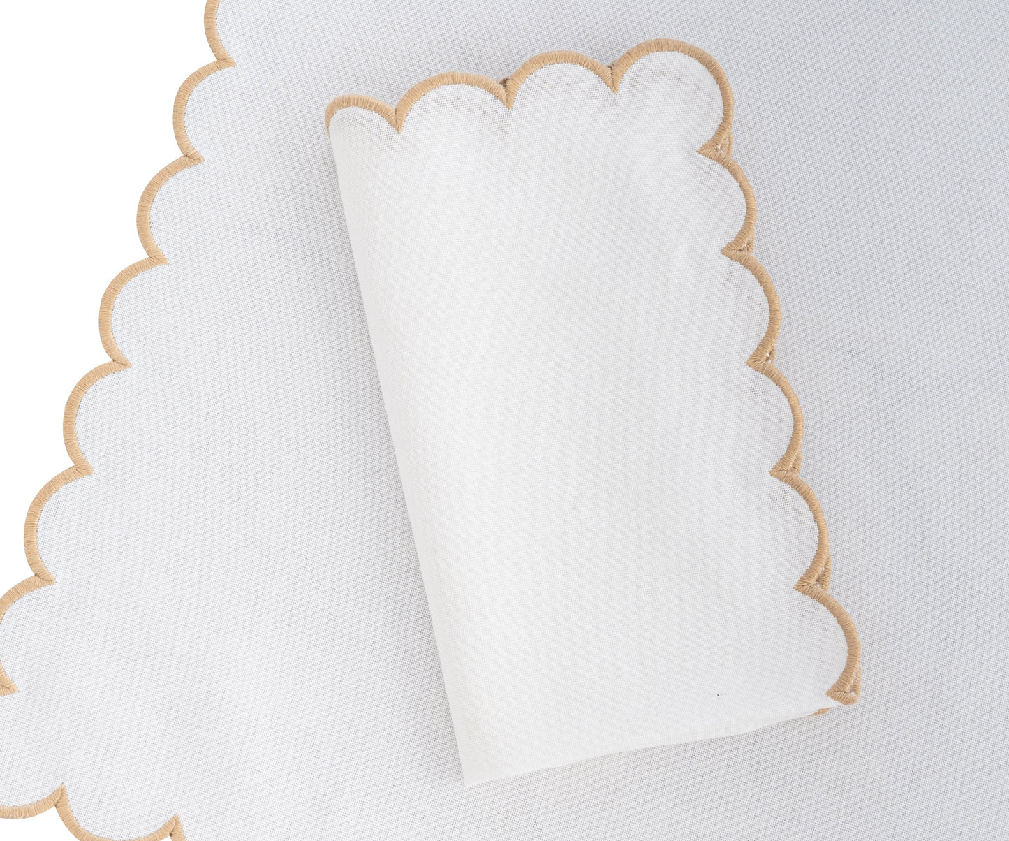 Scalloped Edge Linen Napkins