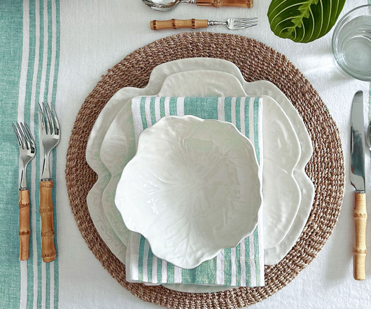 Green Striped Napkins Set of 4, 8 & More