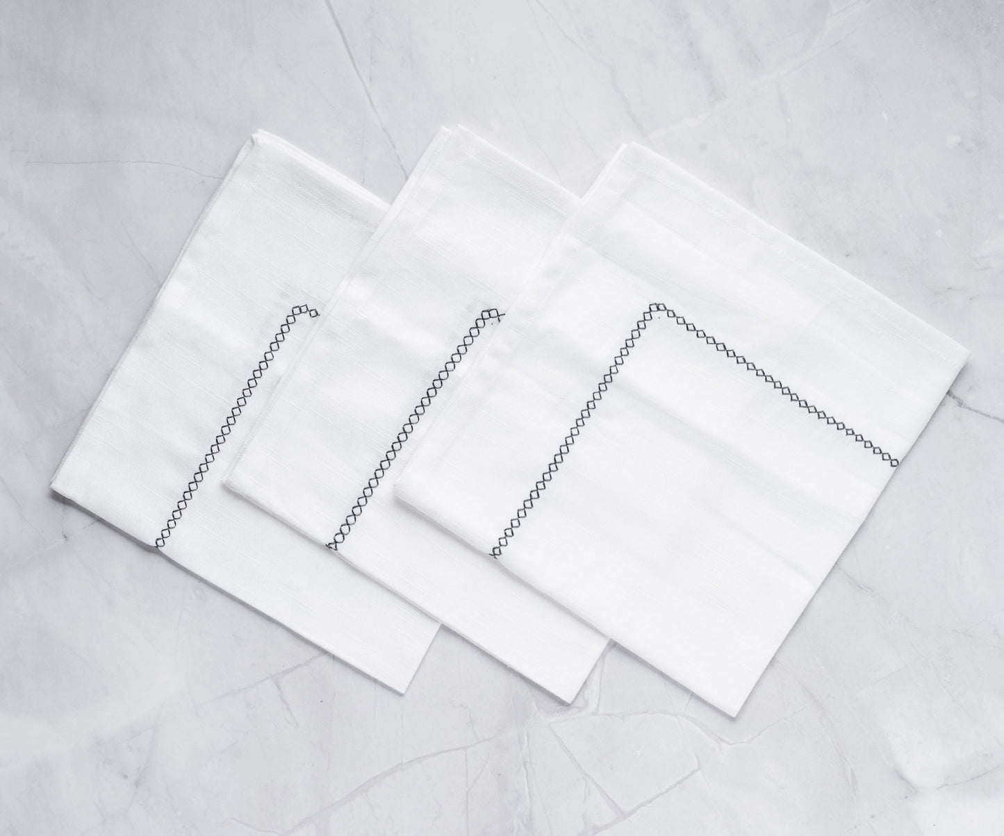 Gray Embroidery Napkins - Line Design