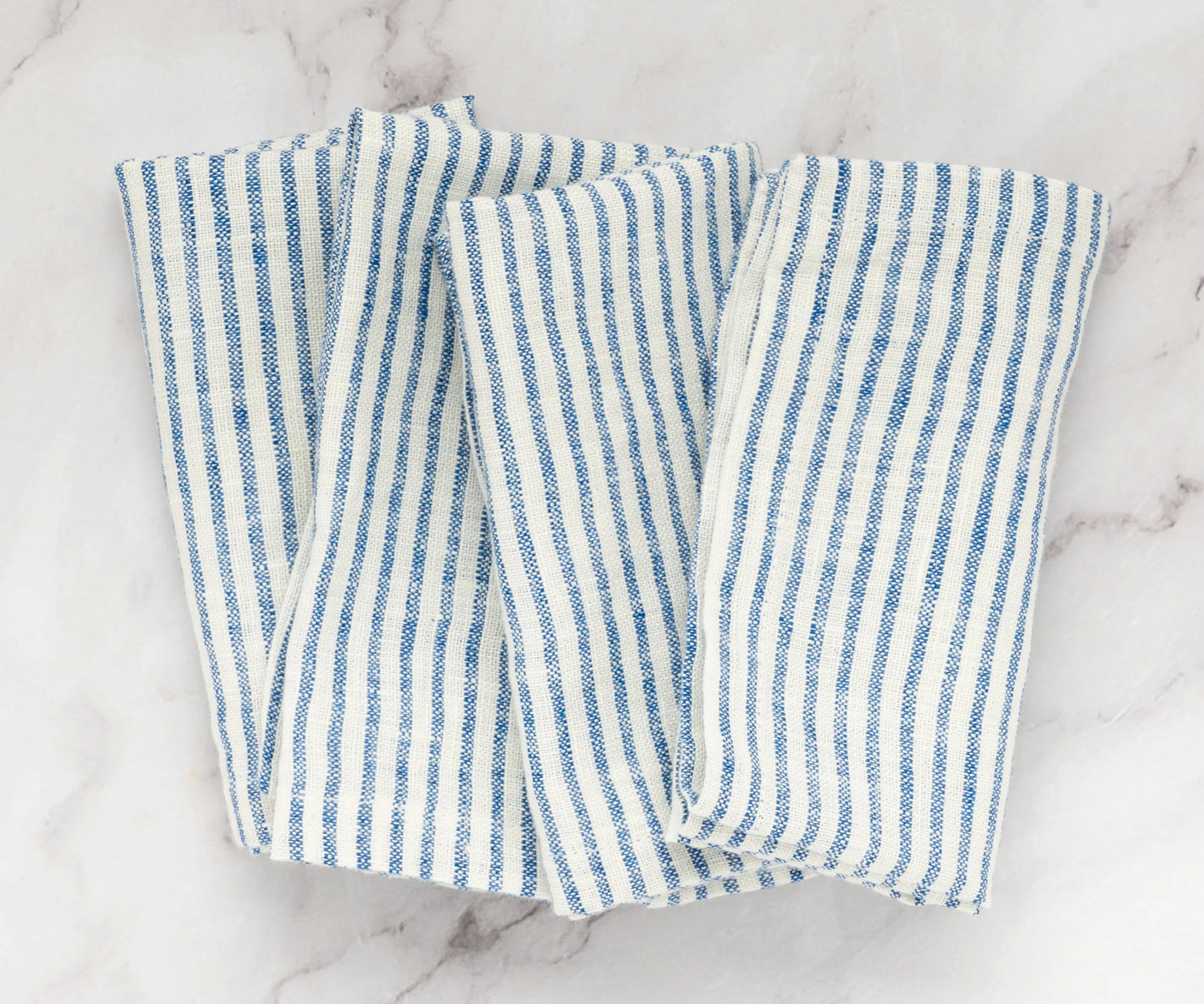 Blue Linen Striped Napkins