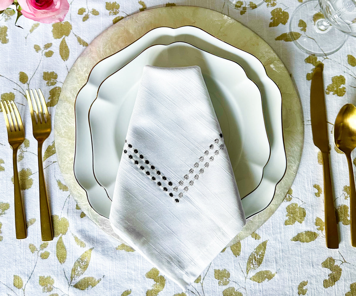 Black Embroidered Napkins