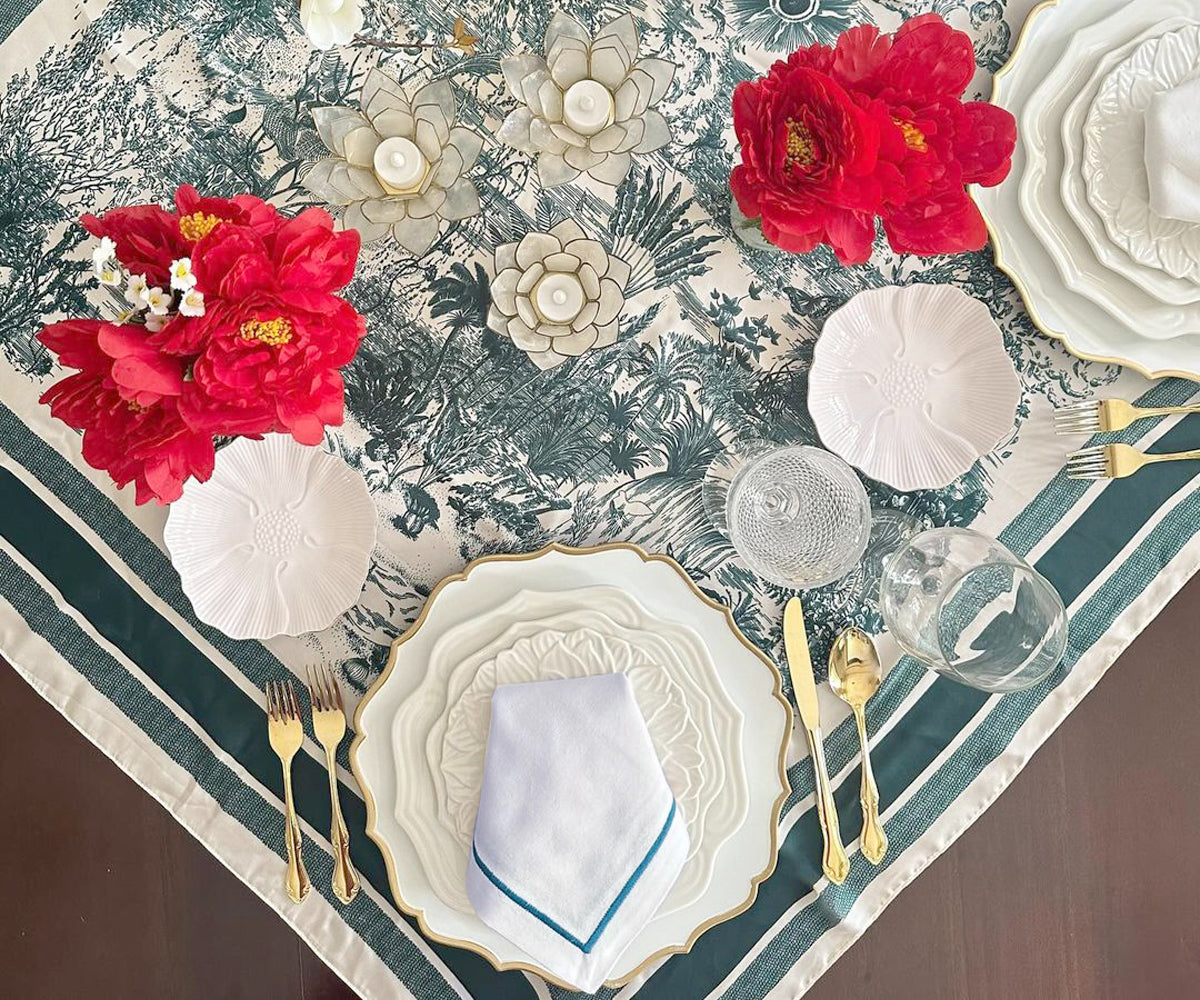 Light Blue Napkins - Embroidery Napkins