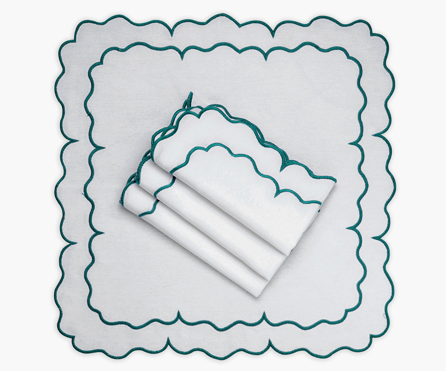 Green Scalloped Napkins