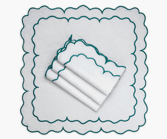 Scallop Trim Napkins - 100% Linen