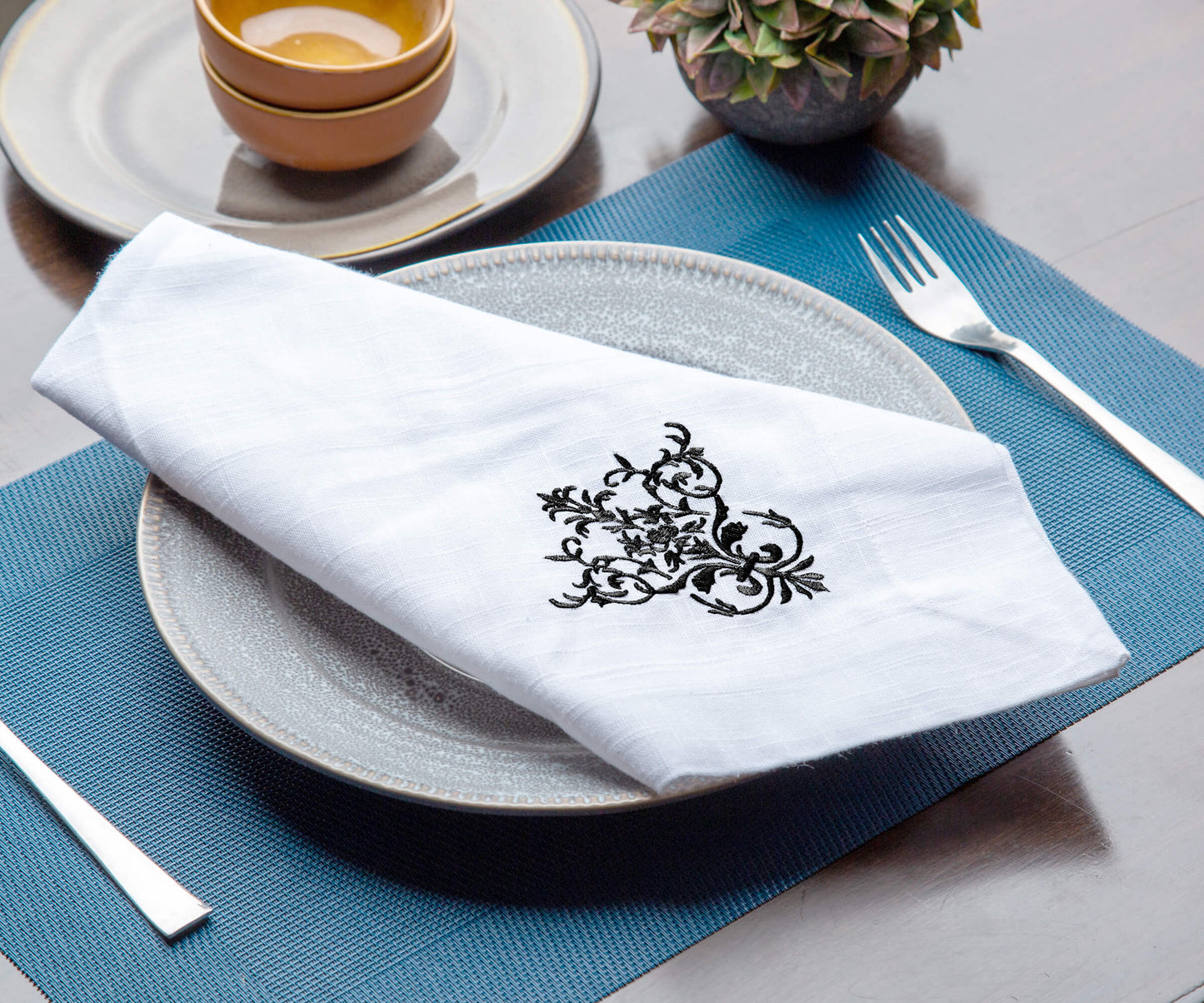 White Wedding Napkins - Victorian Napkins