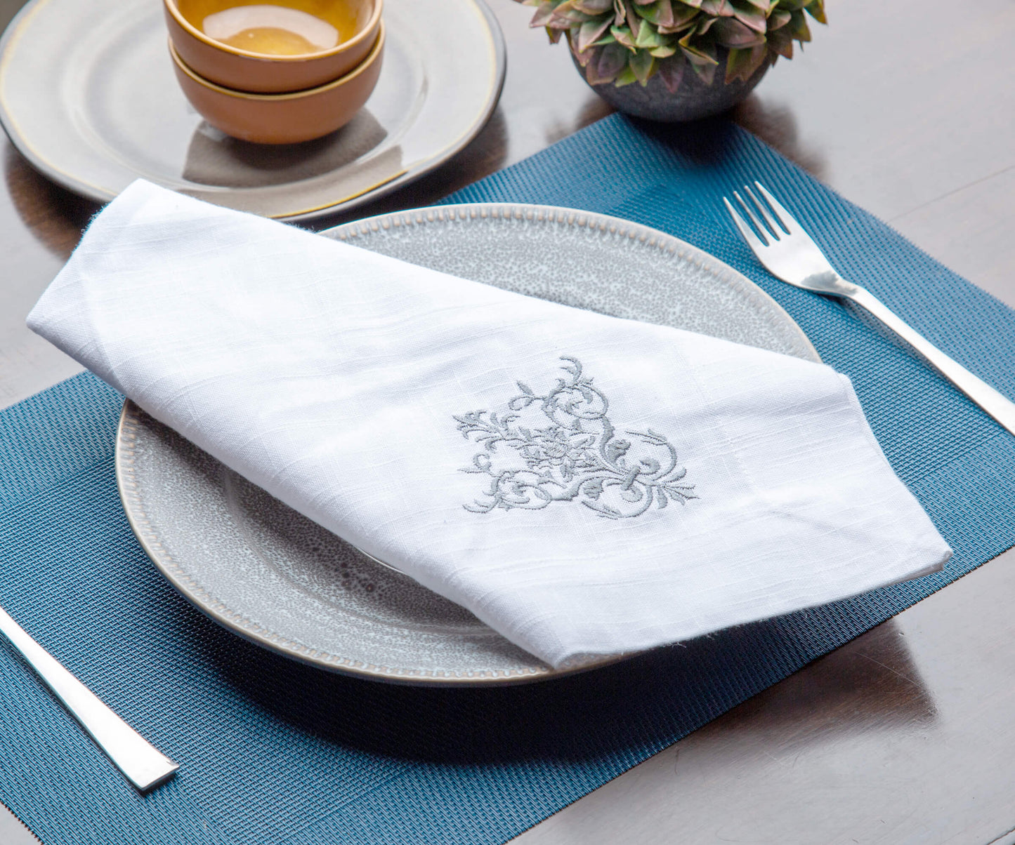 White Wedding Napkins - Victorian Napkins