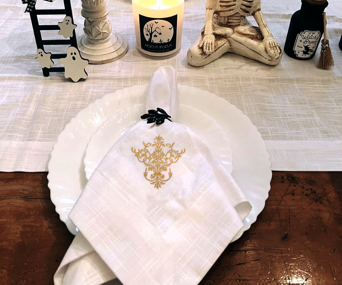 White Wedding Napkins - Victorian Napkins