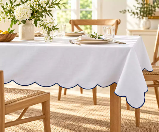Embroidery Tablecloth - Navy Blue