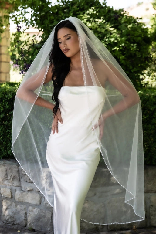 The Danni Pearl Lined Wedding Veil