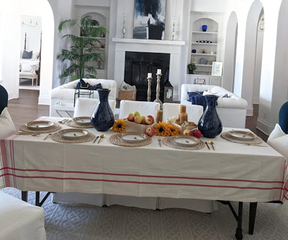 French Striped Tablecloth