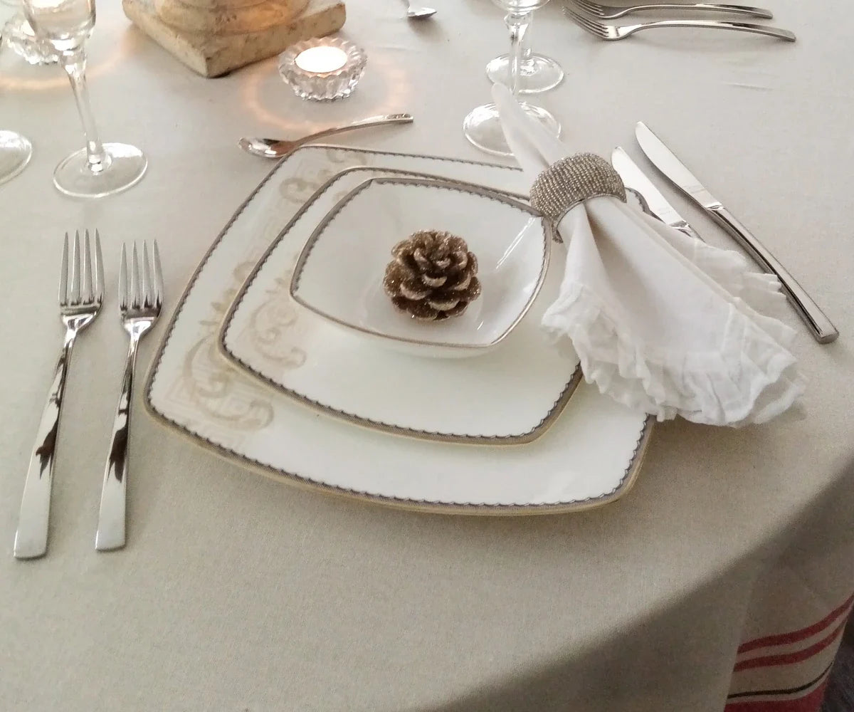 French Striped Tablecloth