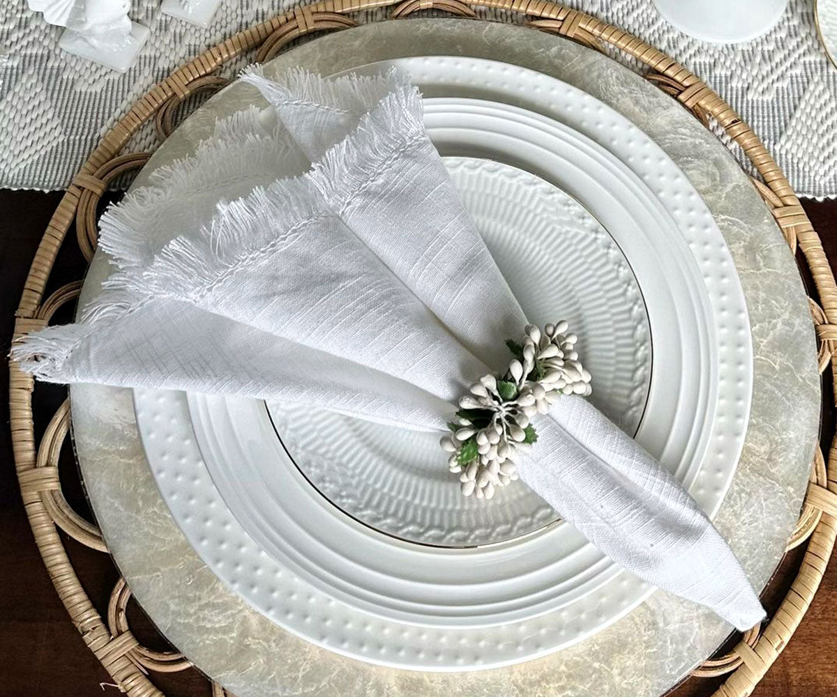 Hemstitch Napkins - Table Napkins - Cotton Cloth Napkins