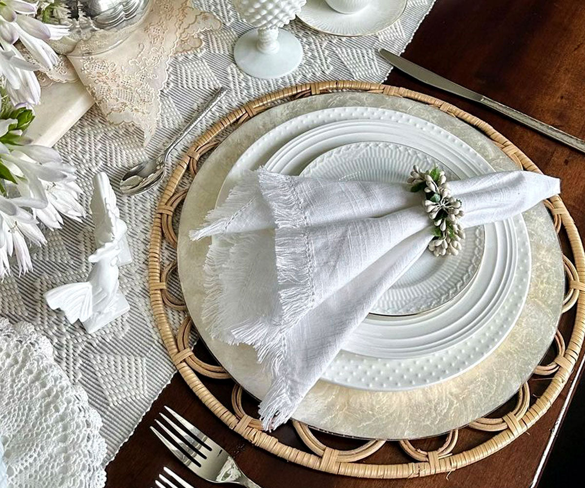 Hemstitch Napkins - Table Napkins - Cotton Cloth Napkins