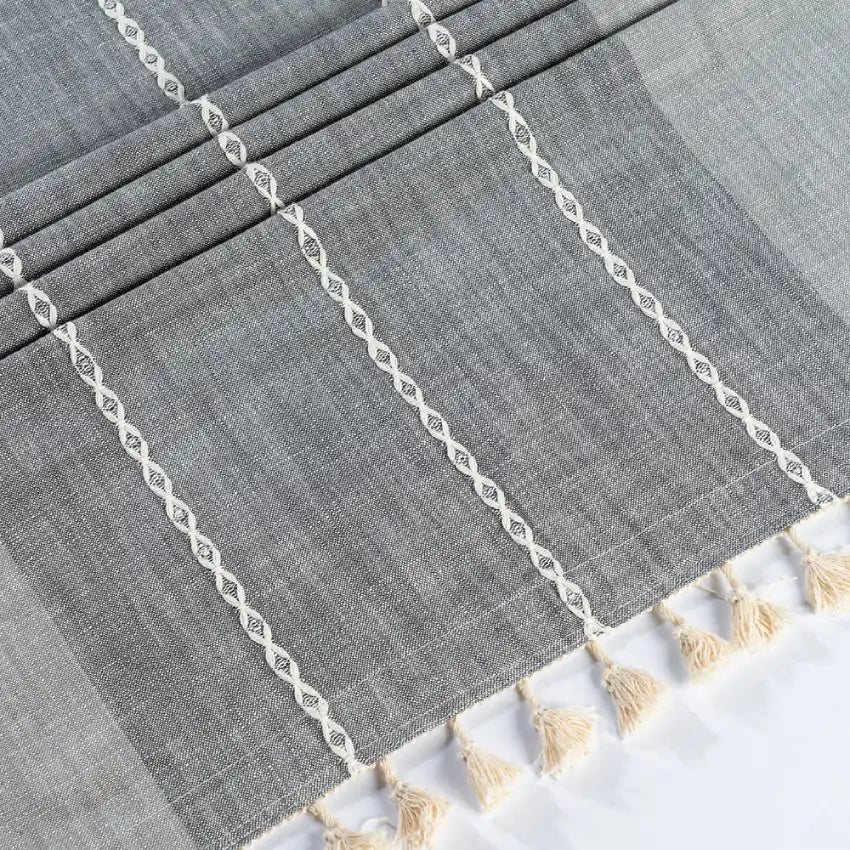 Striped Tablecloth - Tassel Tablecloth