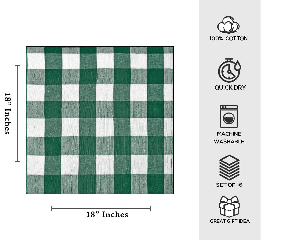 Cotton Napkins - Plaid Cloth Napkins