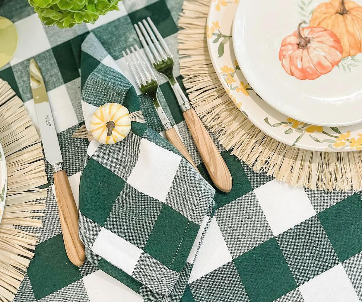 Cotton Napkins - Plaid Cloth Napkins