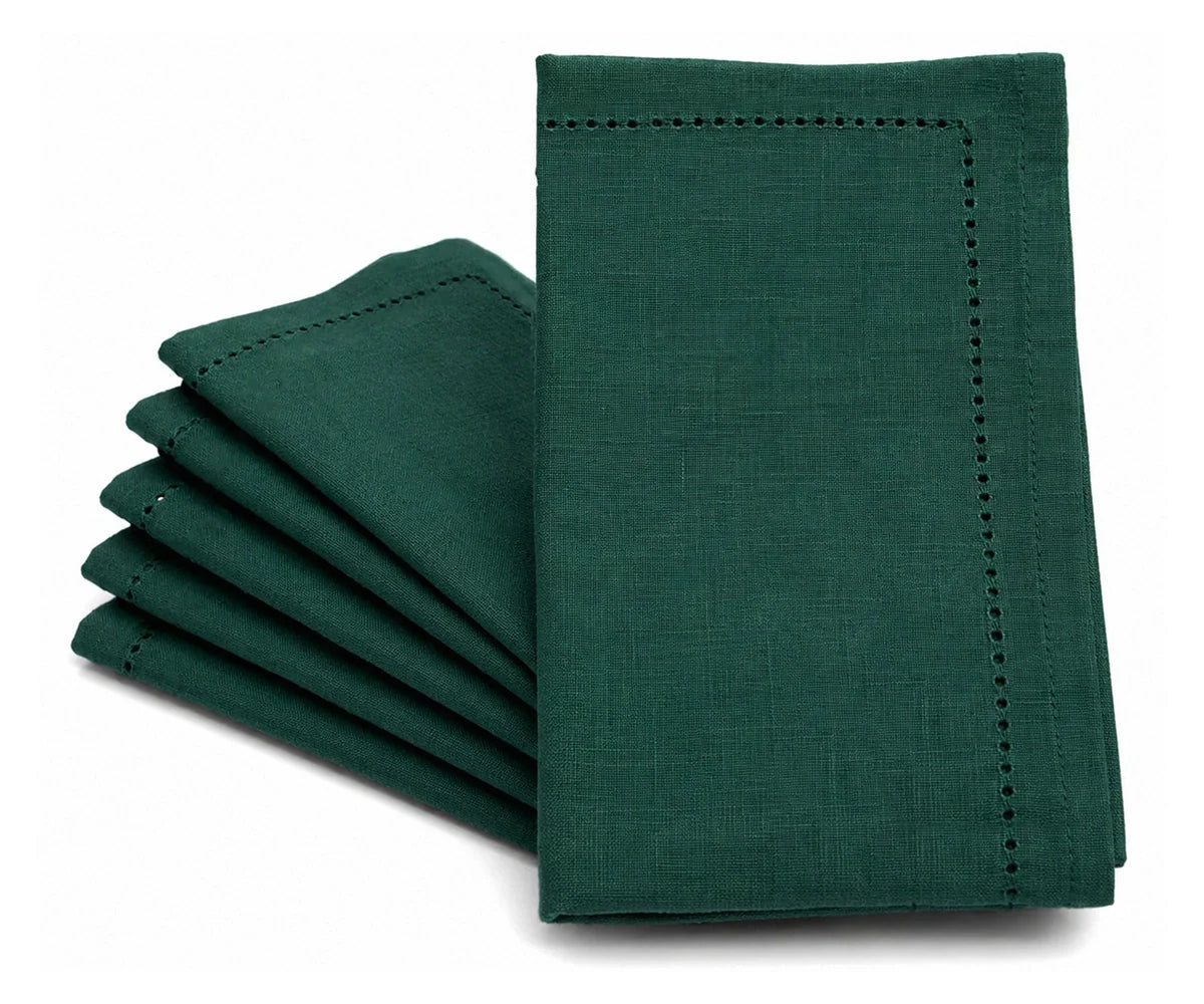 Hemstitch Dinner Napkins - Green