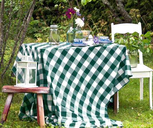 Green Checkered Tablecloth