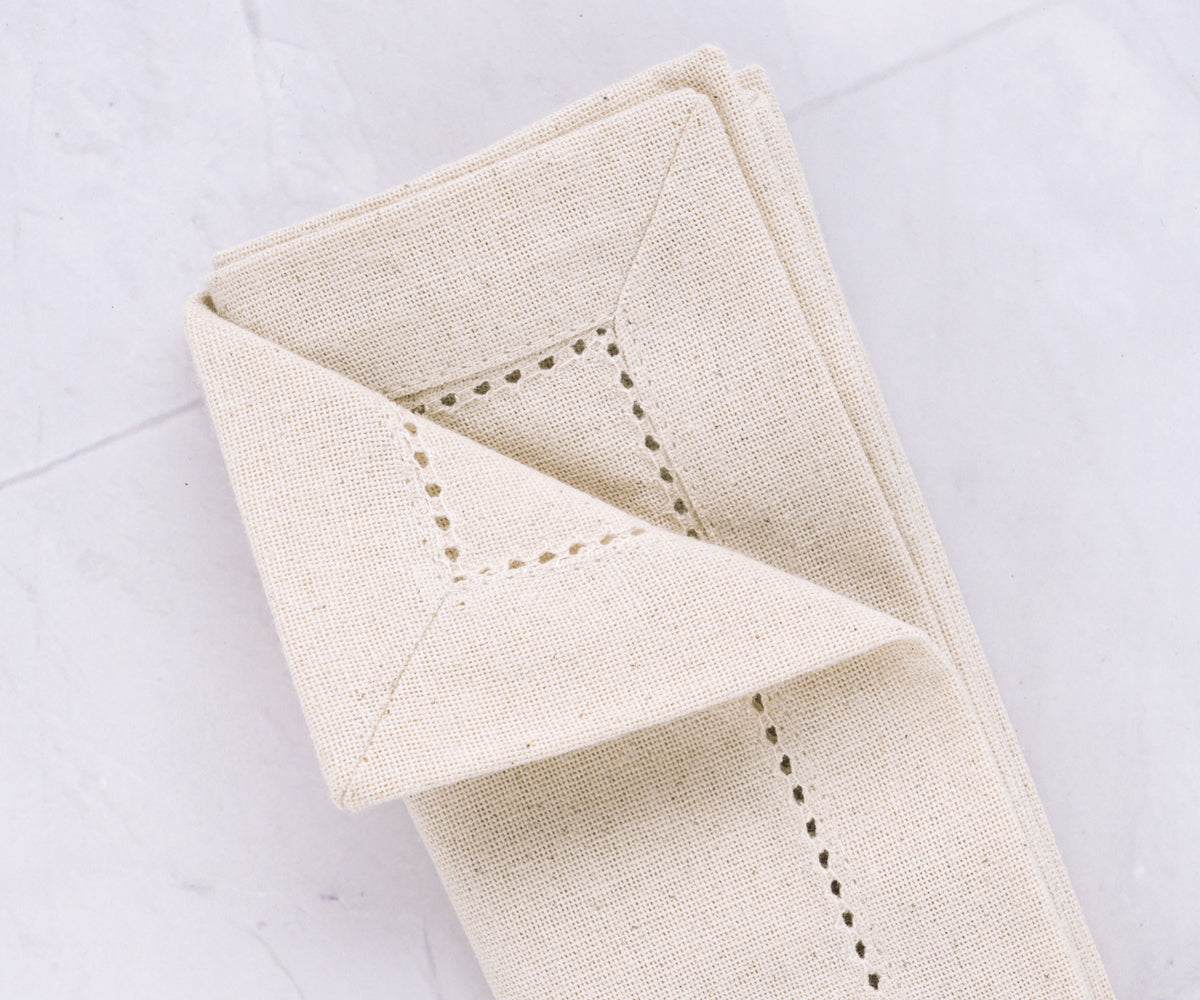 Natural Cotton Cocktail Napkins - 10 Inch