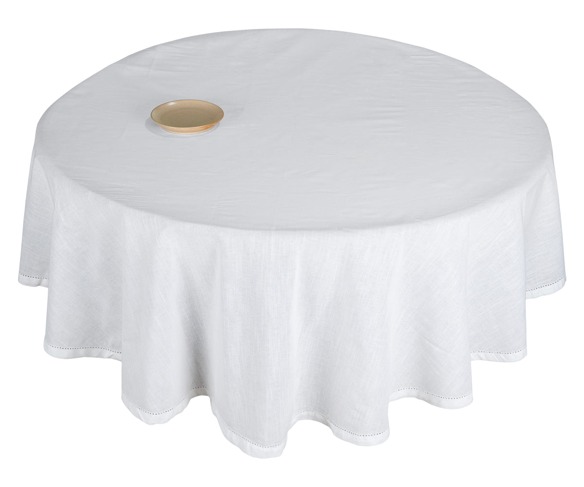 White Round Tablecloth