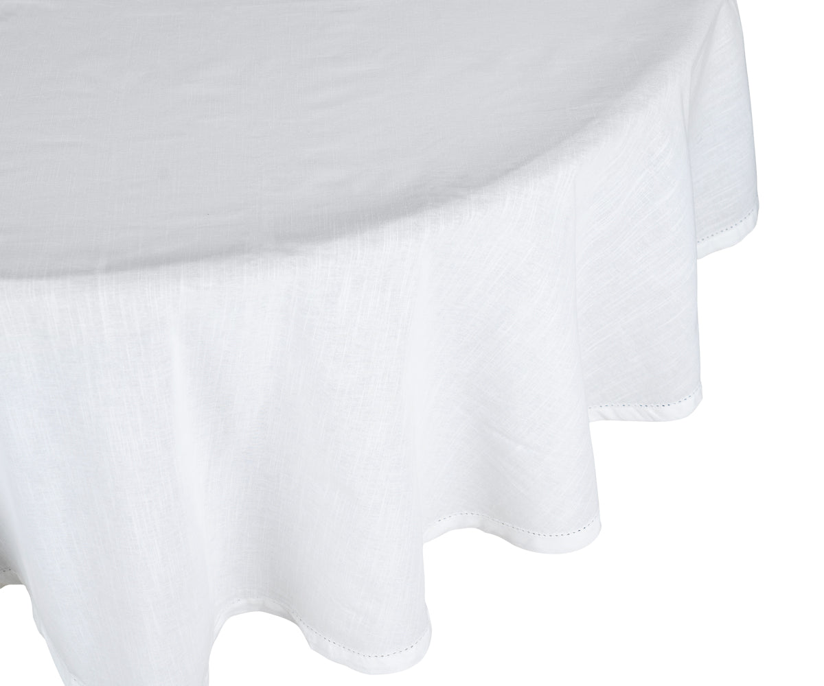 White Round Tablecloth