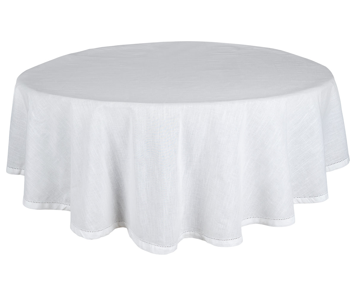 White Round Tablecloth
