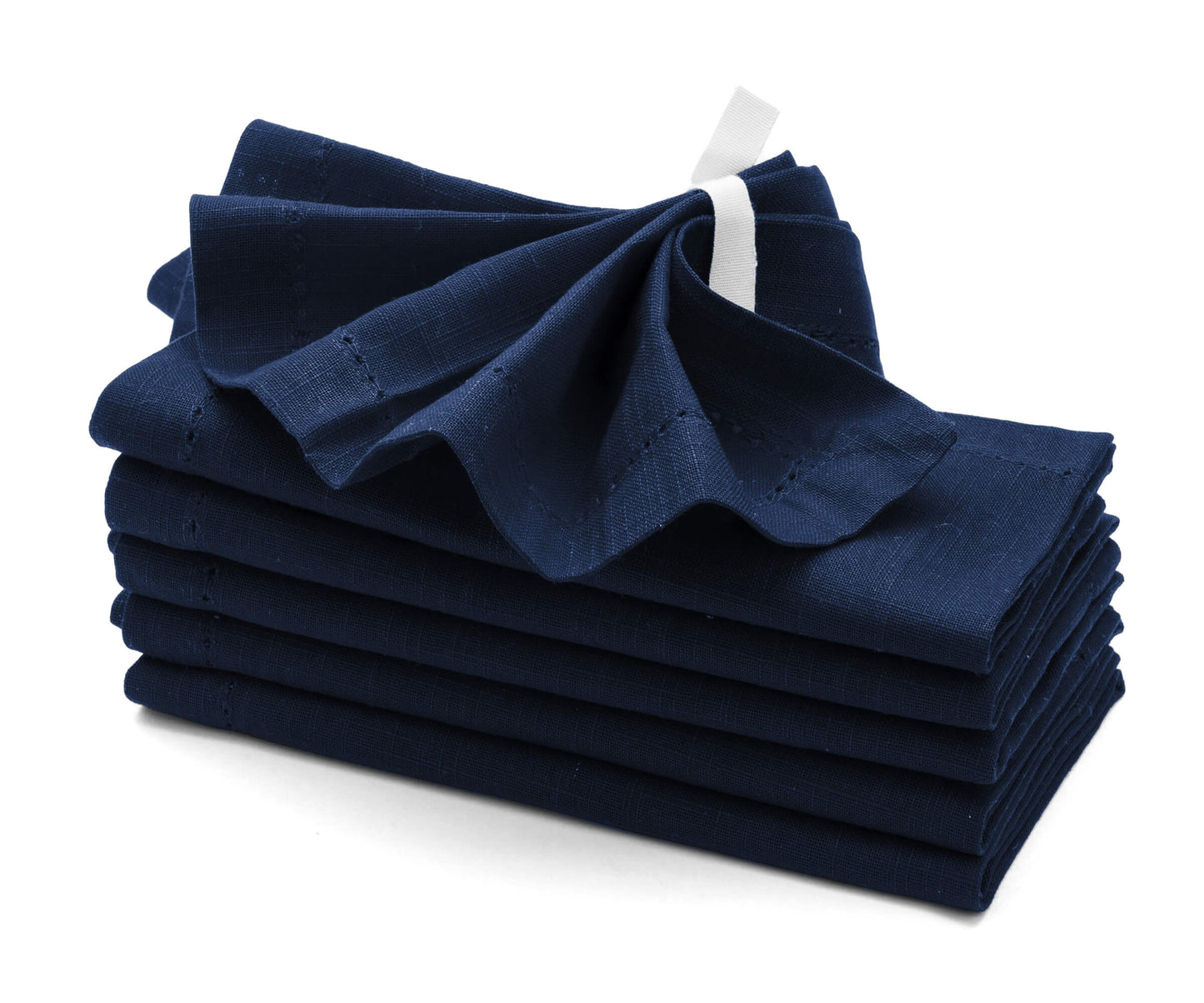 Navy Blue Hemstitch Napkins