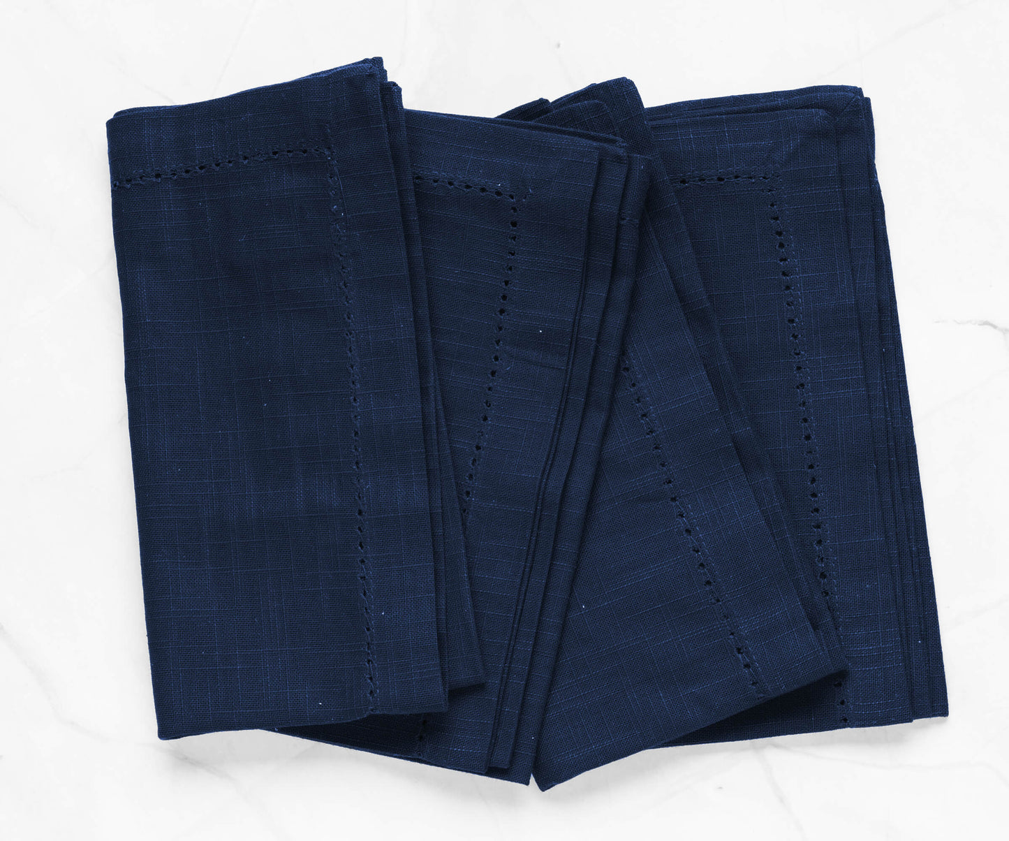 Navy Blue Hemstitch Napkins