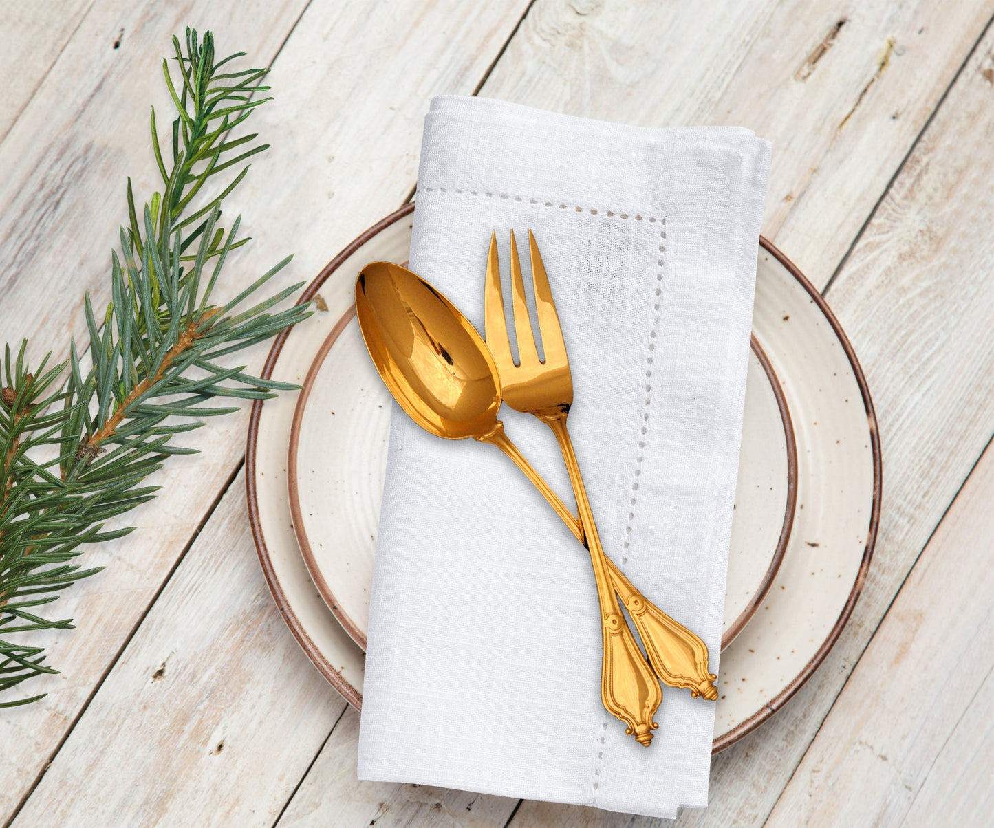 Cotton Dinner Napkins - Hemstitched Cloth Napkins