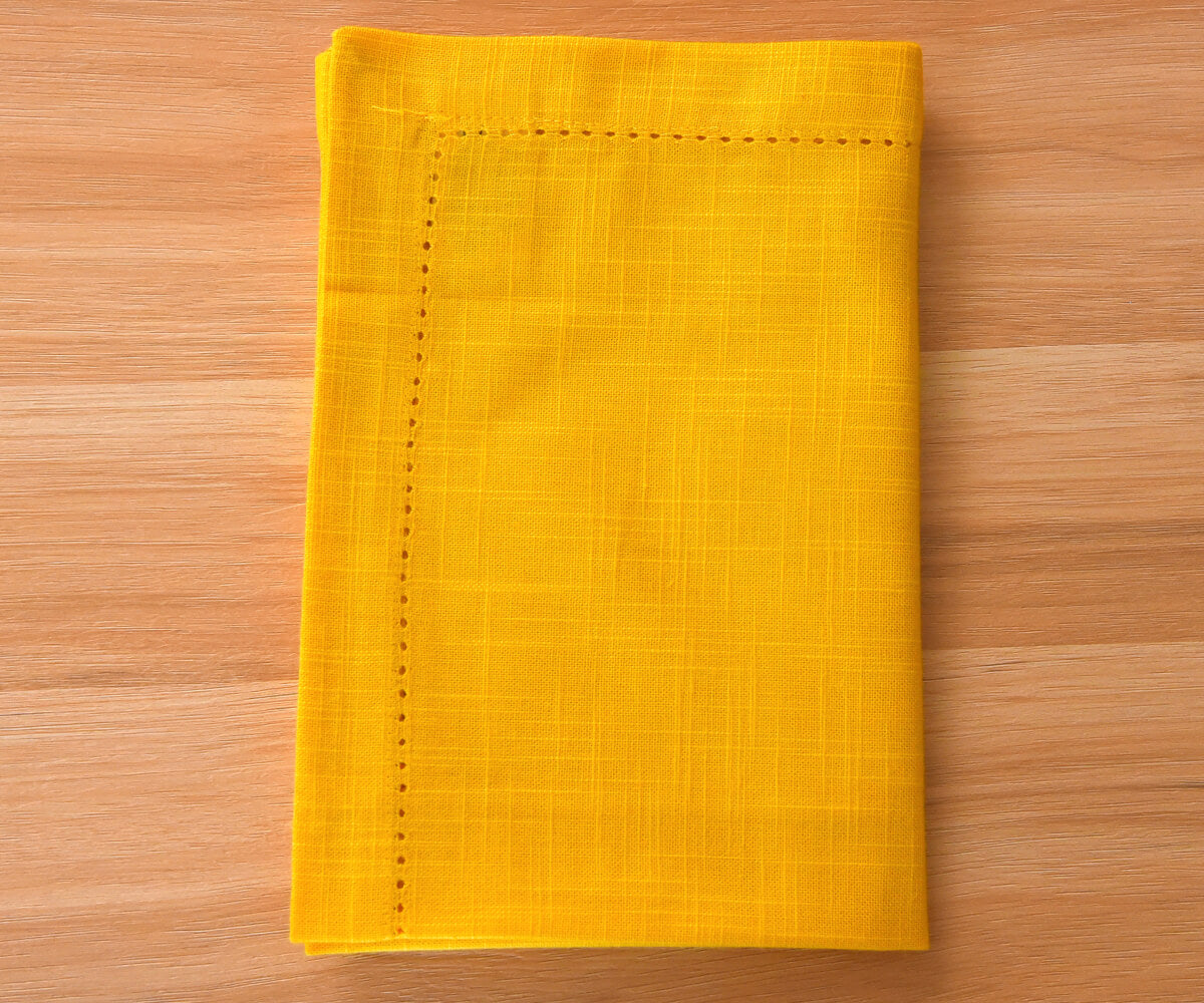 Cotton Dinner Napkins - Hemstitched Cloth Napkins